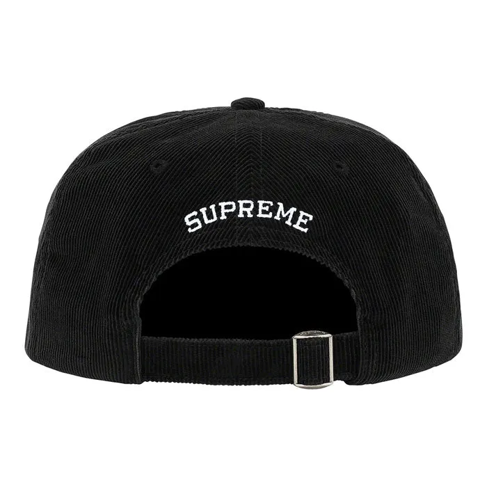 Supreme Fine Wale Corduroy S Logo 6-Panel- Black