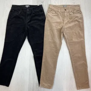 Suzanne Grae Jeans Womens Corduroy Pants Tapered Stretch Size 10 (2 Pairs)