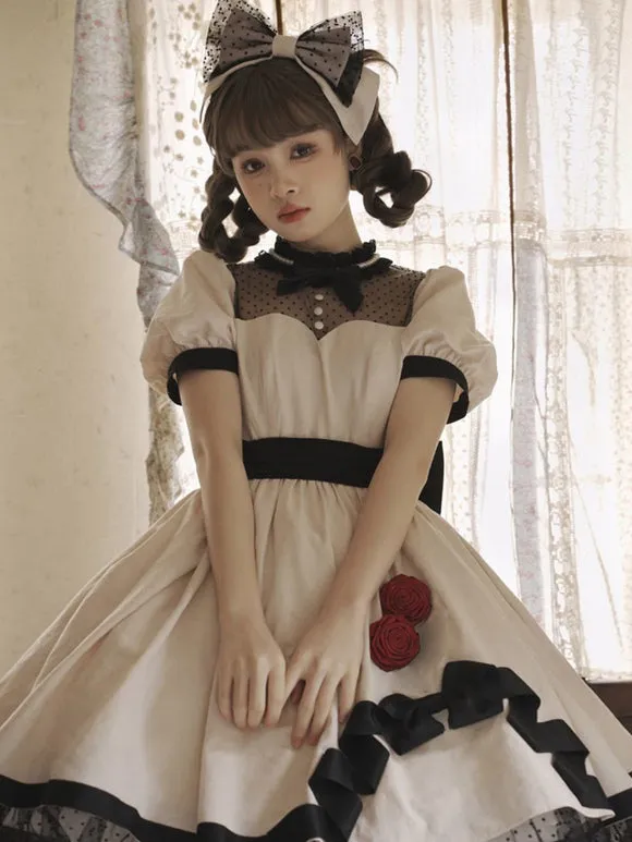 Sweet Lolita Dress Cotton Short Sleeves Jumper Sweet Lolita Dress