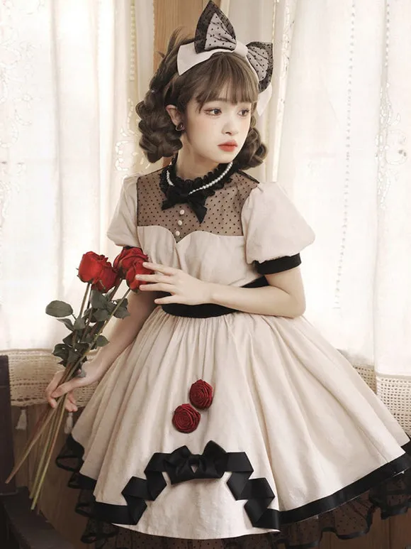 Sweet Lolita Dress Cotton Short Sleeves Jumper Sweet Lolita Dress