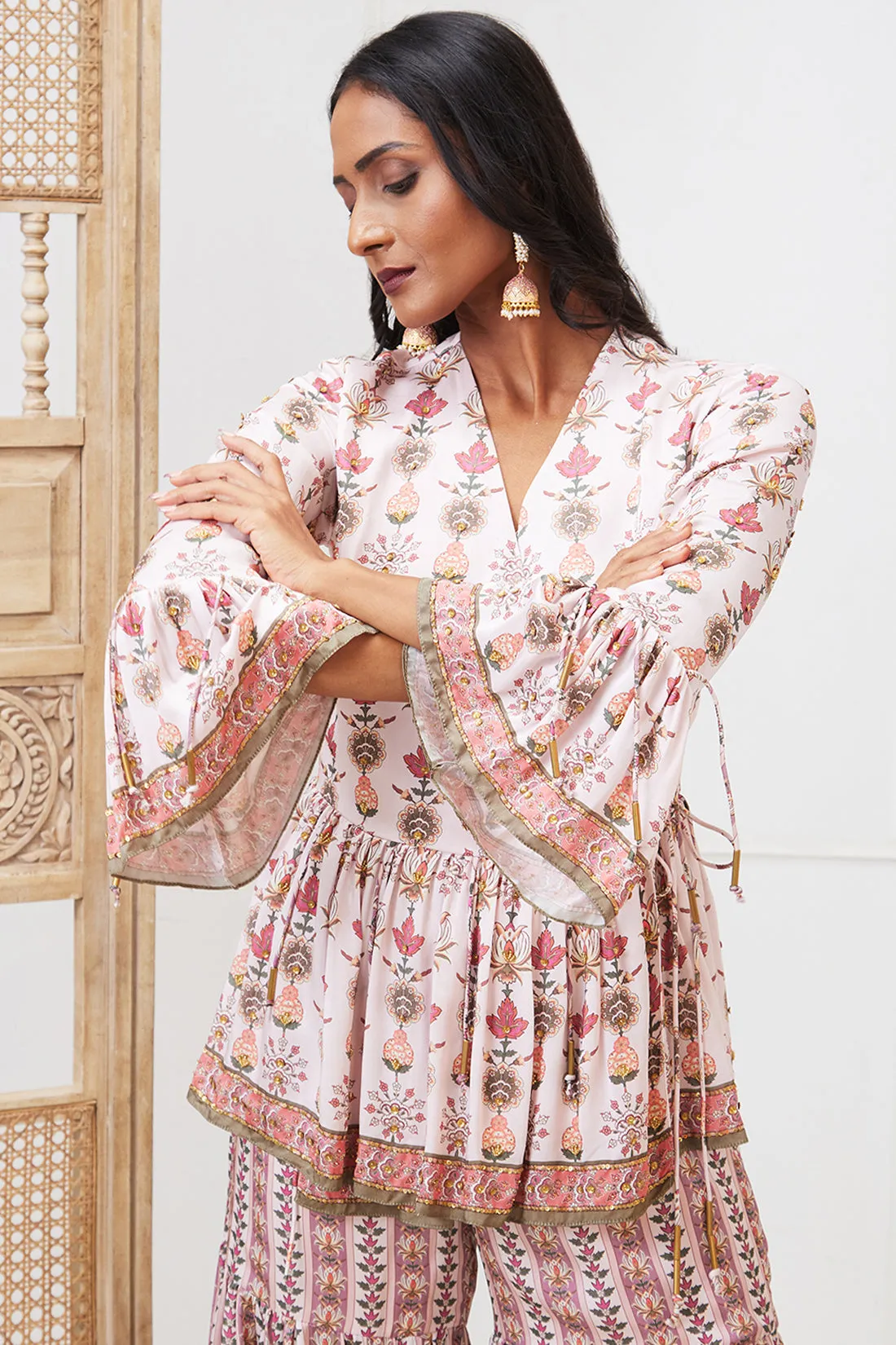 Tabriz Embroidered Sharara Set
