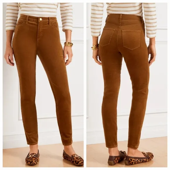 Talbots Corduroy High Waist Skinny Ankle Jegging, Twig Brown, Women's Size 6P