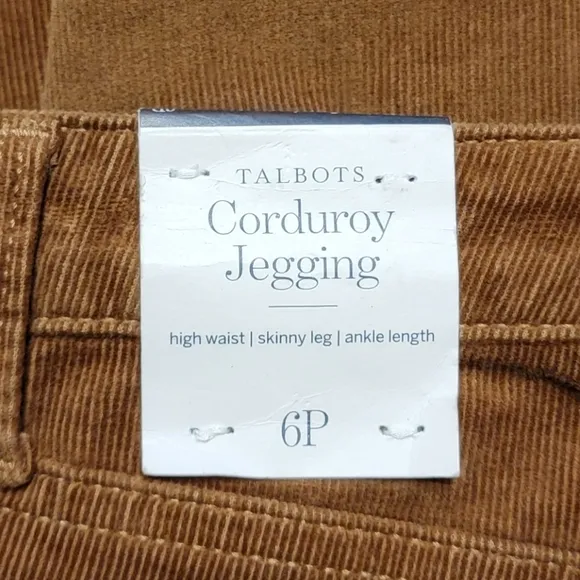 Talbots Corduroy High Waist Skinny Ankle Jegging, Twig Brown, Women's Size 6P