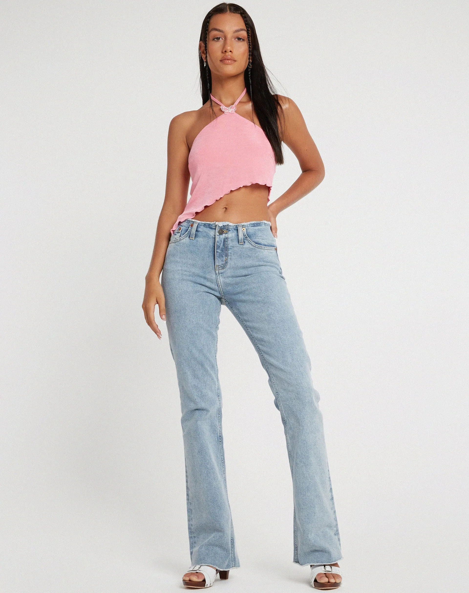 Tarkip Crop Top in Crepe Pink