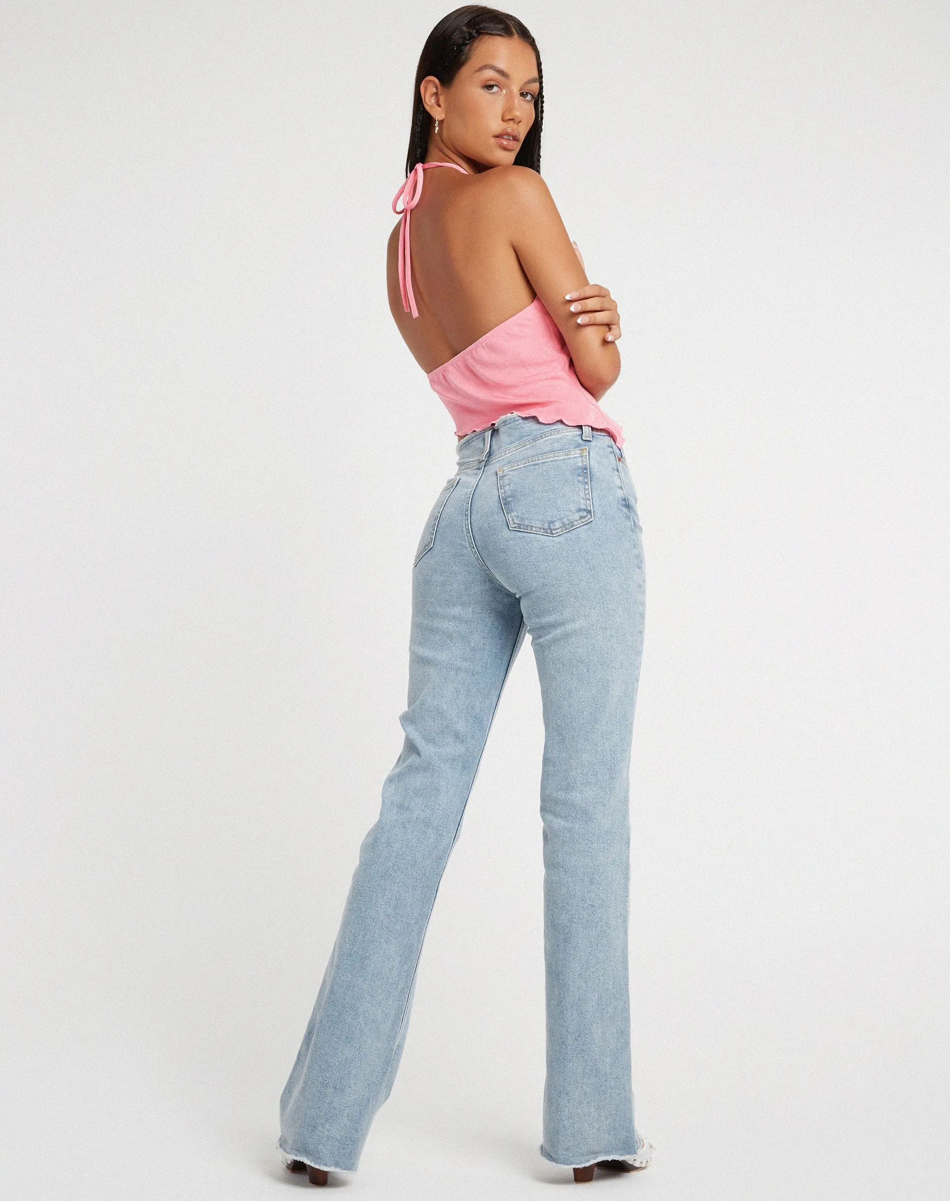 Tarkip Crop Top in Crepe Pink