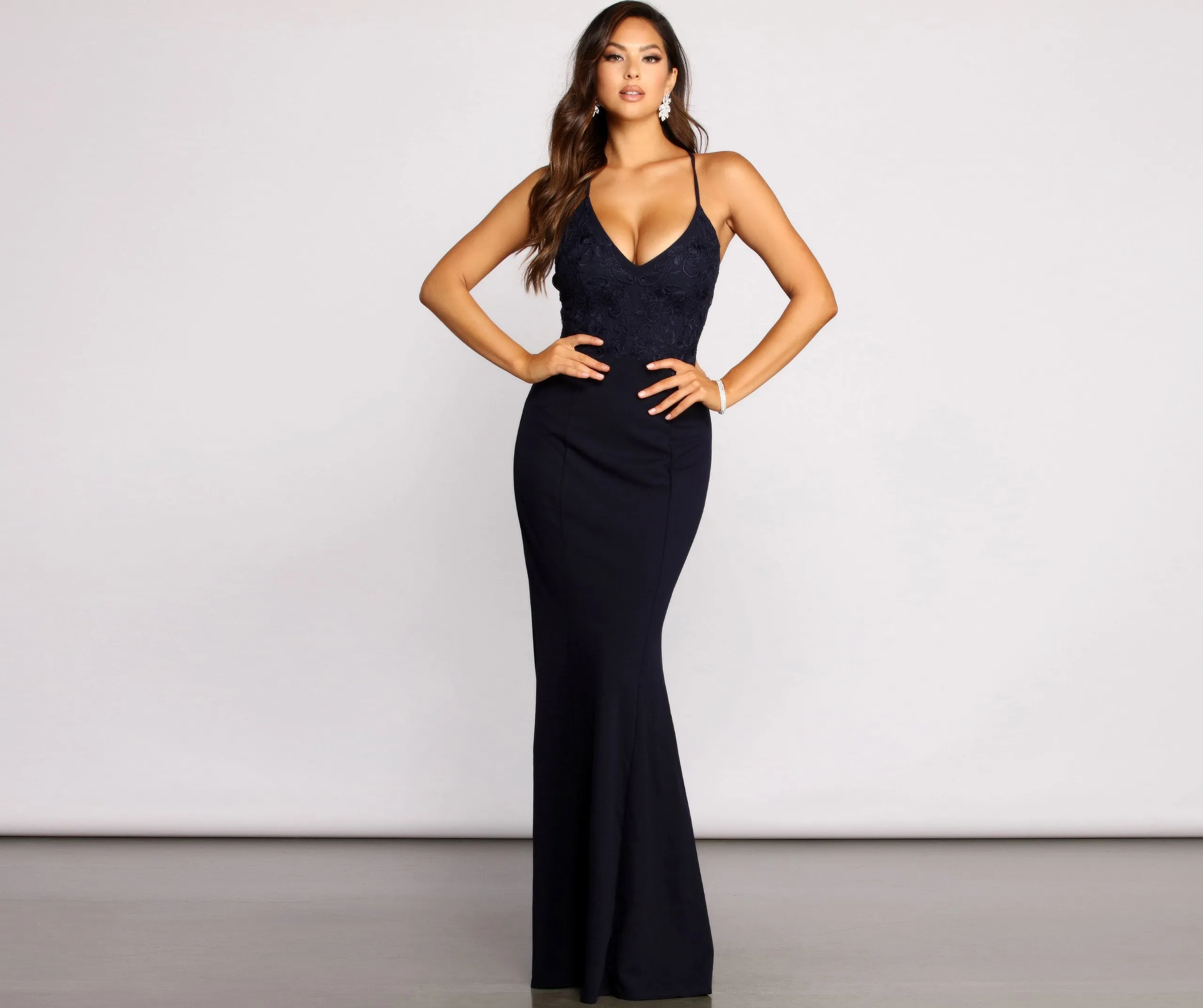 Tati Formal Lace Charming Up Crepe Dress
