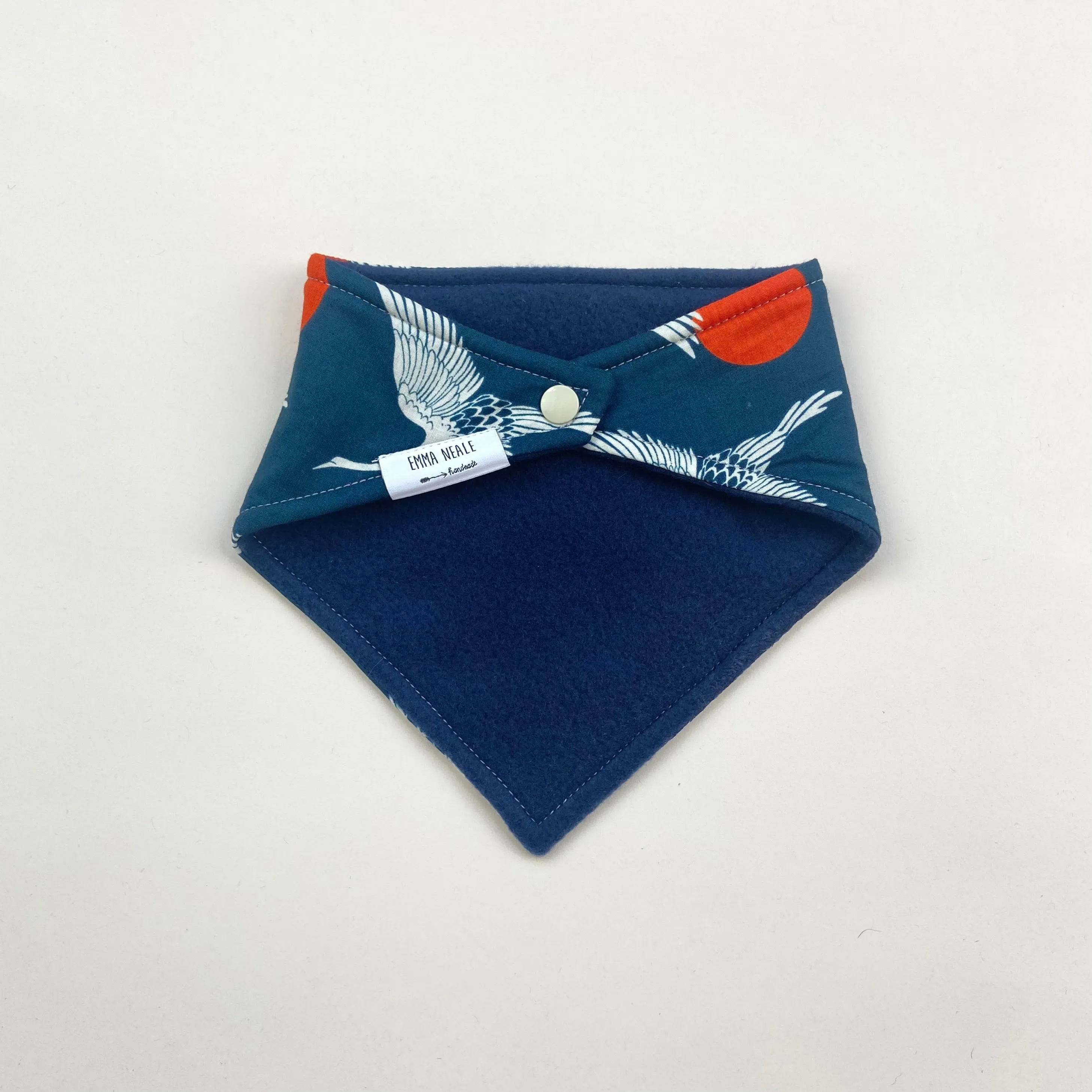 TEAL CRANE BANDANA BIB