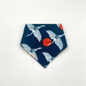 TEAL CRANE BANDANA BIB