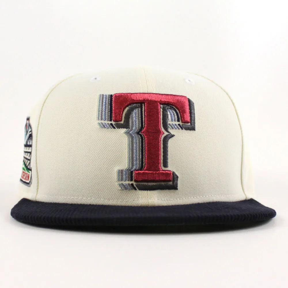 Texas Rangers 2020 Inaugural Season New Era 59Fifty Fitted Hat (Chrome White Corduroy Navy Green Under Brim)