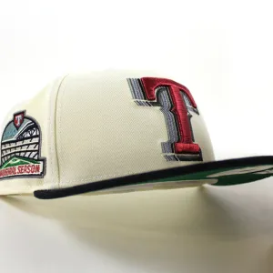 Texas Rangers 2020 Inaugural Season New Era 59Fifty Fitted Hat (Chrome White Corduroy Navy Green Under Brim)