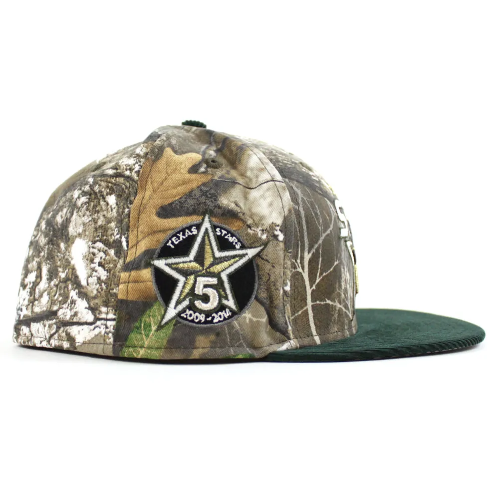 TEXAS STARS AMERICAN HOCKEY LEAGUE 5TH Anniversary New Era 59Fifty Fitted Hat (RealTree Camo Green Corduroy Gray Under Brim)