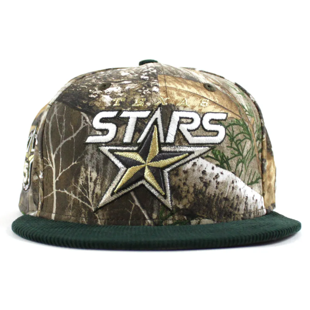 TEXAS STARS AMERICAN HOCKEY LEAGUE 5TH Anniversary New Era 59Fifty Fitted Hat (RealTree Camo Green Corduroy Gray Under Brim)