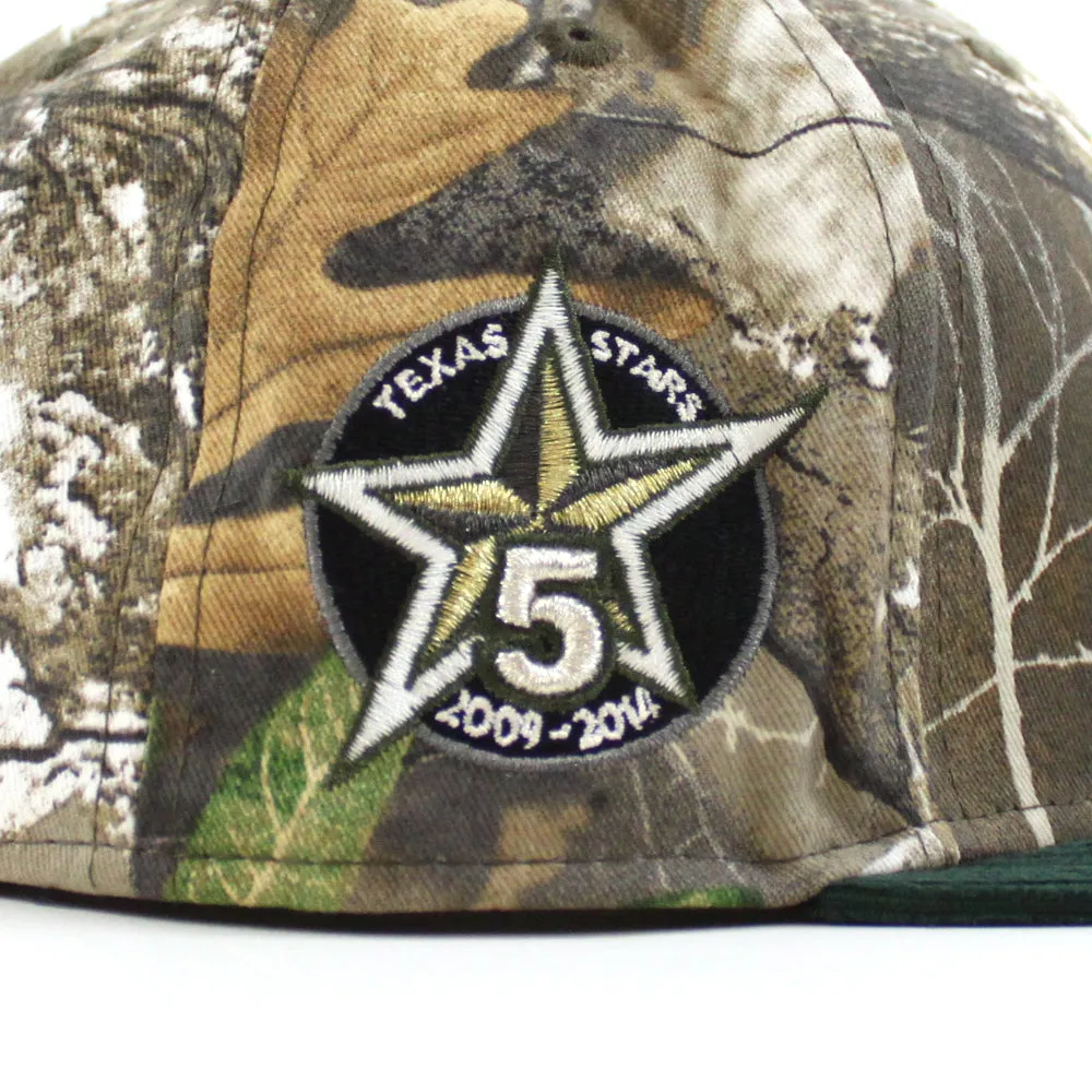 TEXAS STARS AMERICAN HOCKEY LEAGUE 5TH Anniversary New Era 59Fifty Fitted Hat (RealTree Camo Green Corduroy Gray Under Brim)