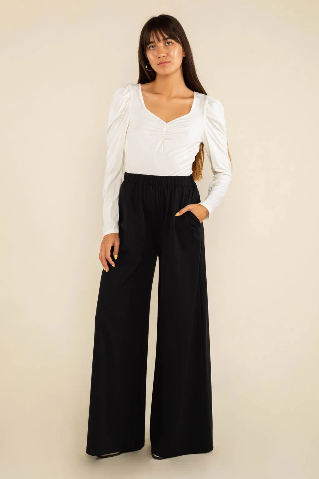 The Georgia Wide Leg Pant by NLT - Black - PLUS