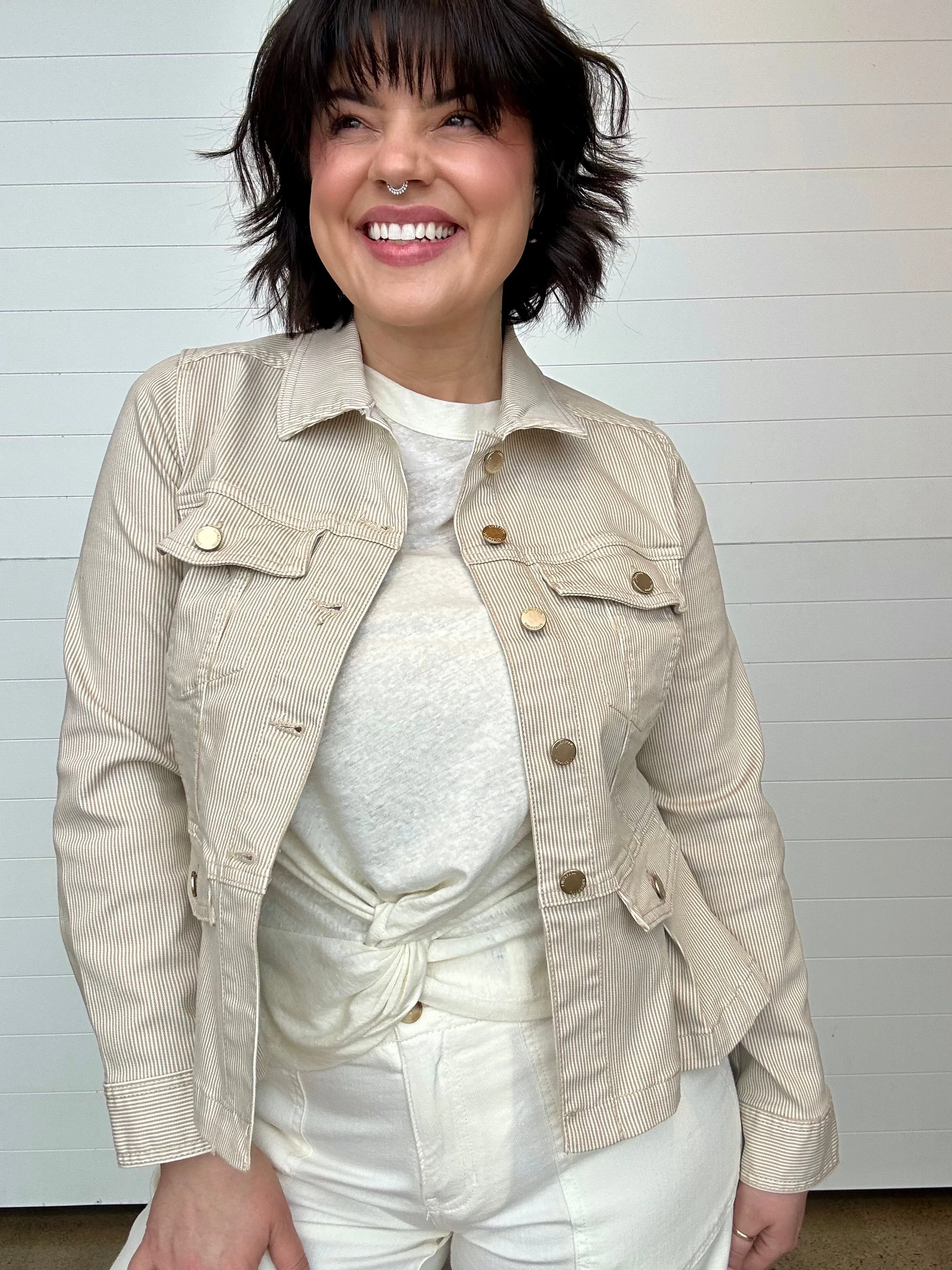 The Sara Striped Peplum Jacket