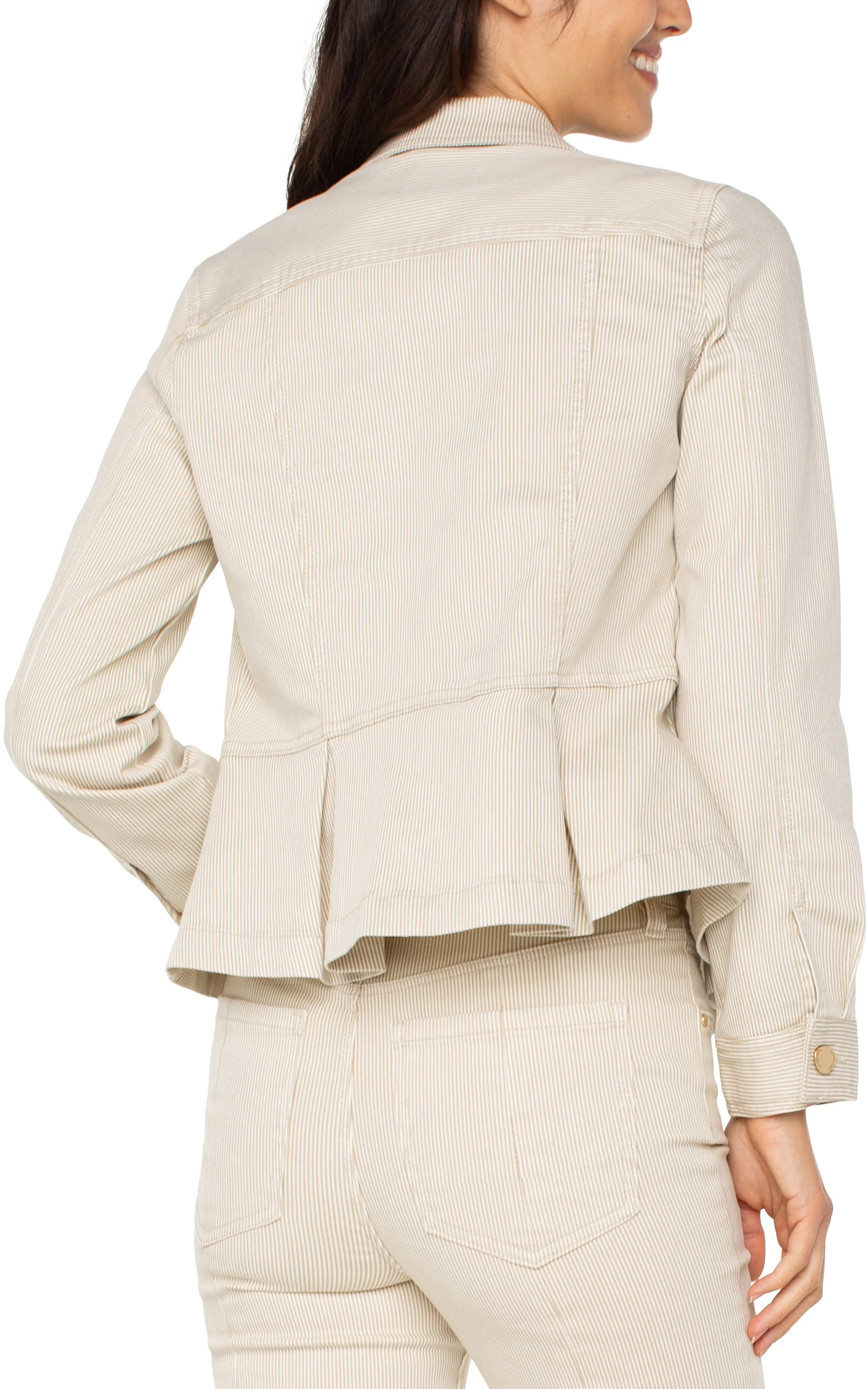 The Sara Striped Peplum Jacket