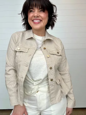 The Sara Striped Peplum Jacket