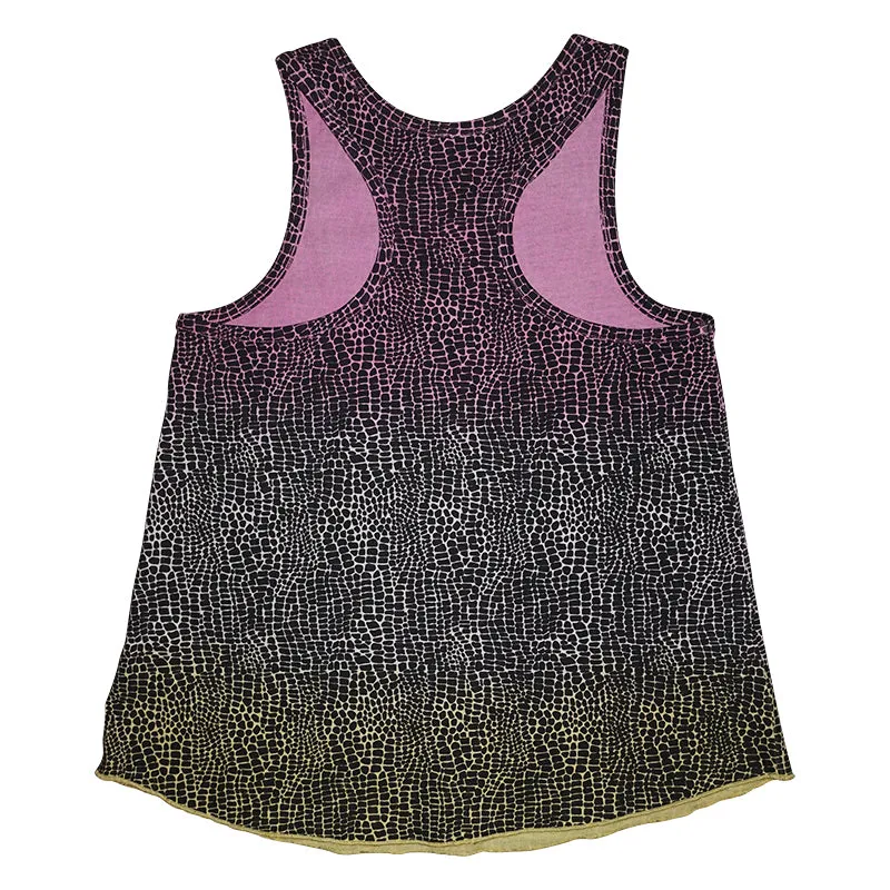 Tie Dye Alligator Print Racerback Tank in Lilac