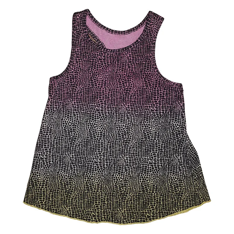 Tie Dye Alligator Print Racerback Tank in Lilac