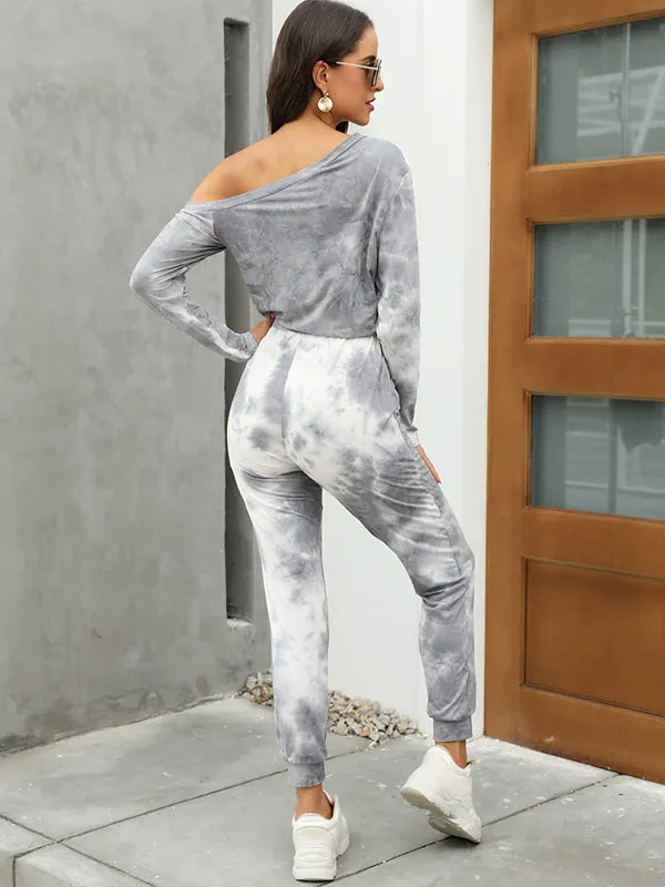 Tie Dye Drawstring Jumpsuit