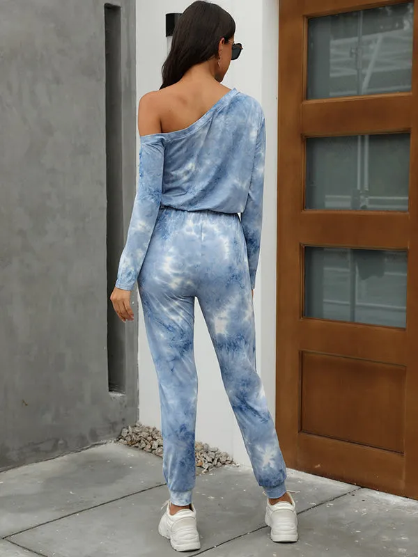 Tie Dye Drawstring Jumpsuit
