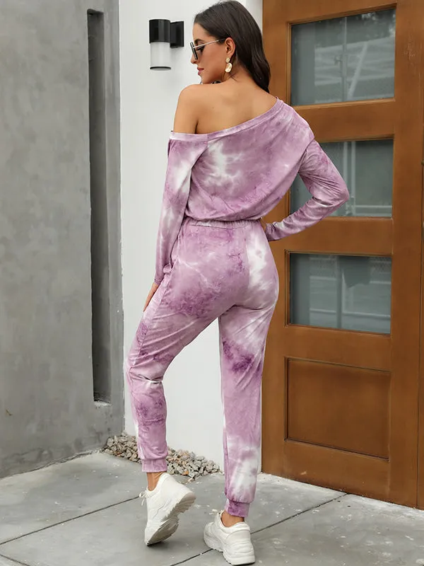 Tie Dye Drawstring Jumpsuit