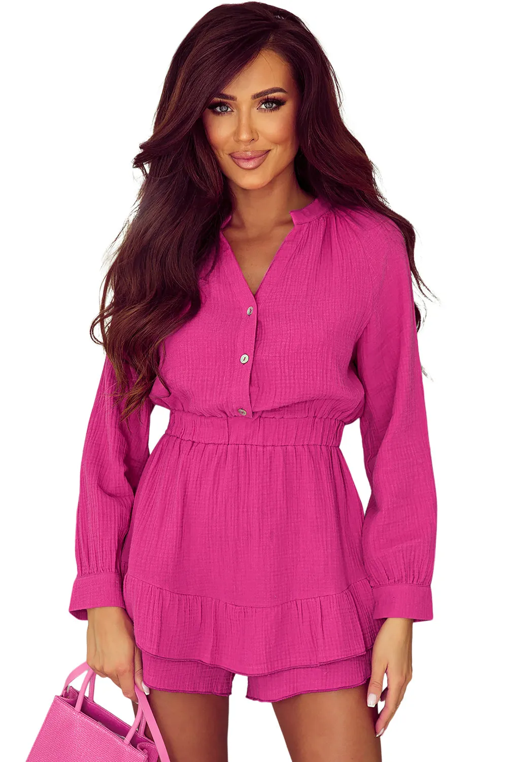 Tiered Ruffled Long Sleeve Romper