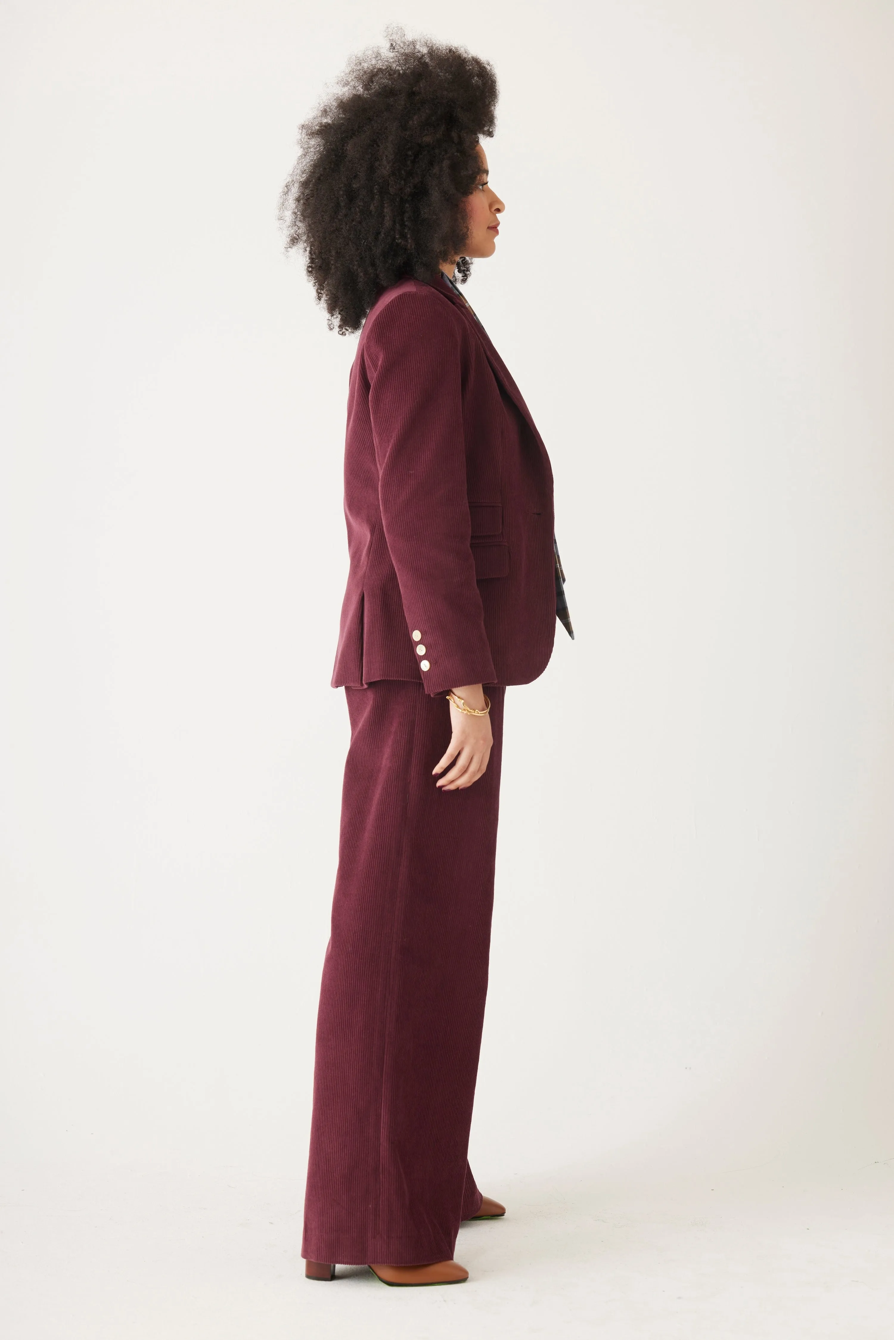 Tilda Blazer in Fine Wine Wale Corduroy
