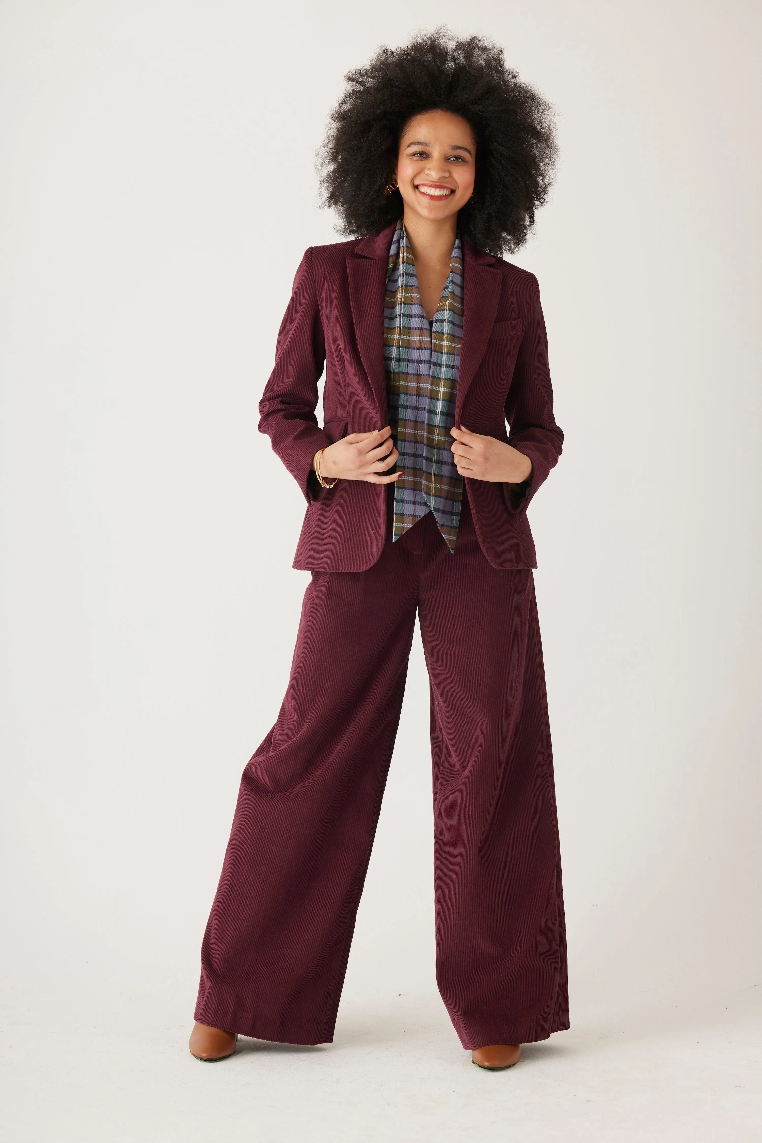 Tilda Blazer in Fine Wine Wale Corduroy