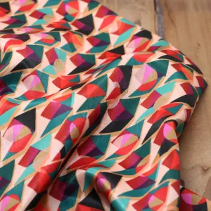 Tissu Satin imprimé - MODERN ART SMALL - Fuchsia (Vendu x10cm) (Copy)
