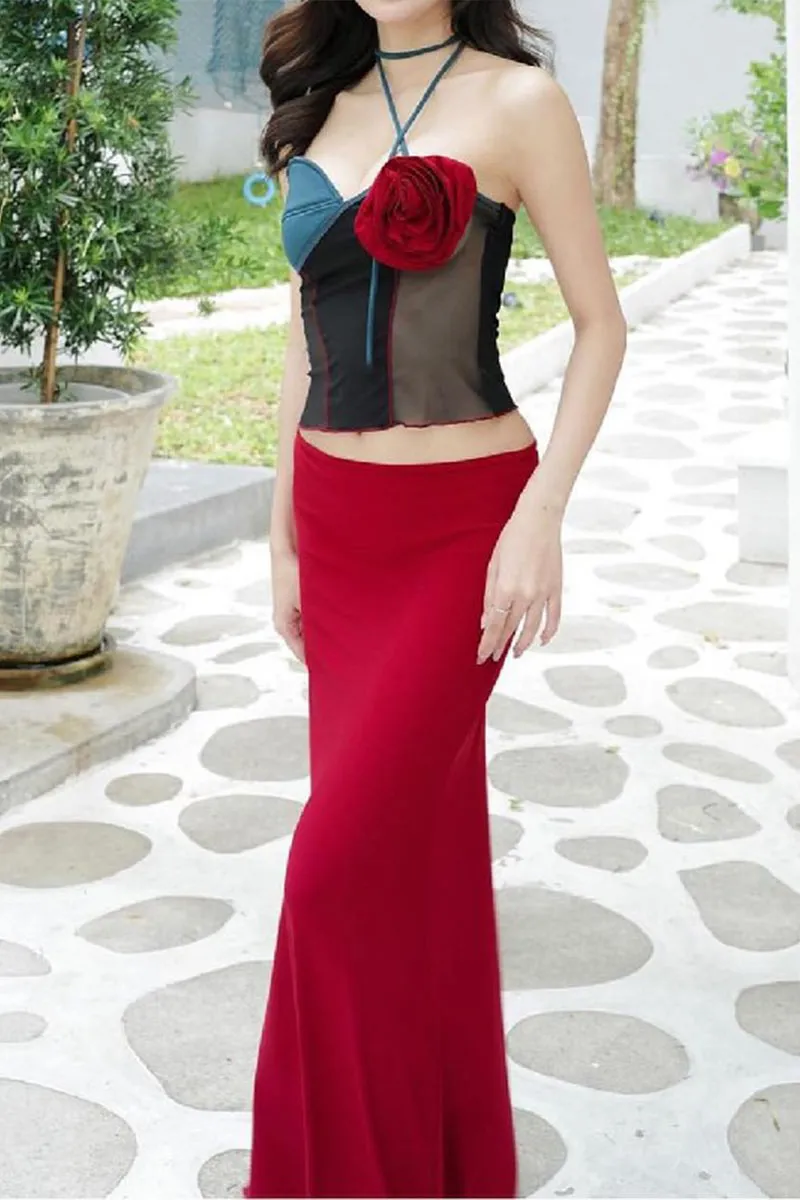 TK0213 Red Rose Cami Top