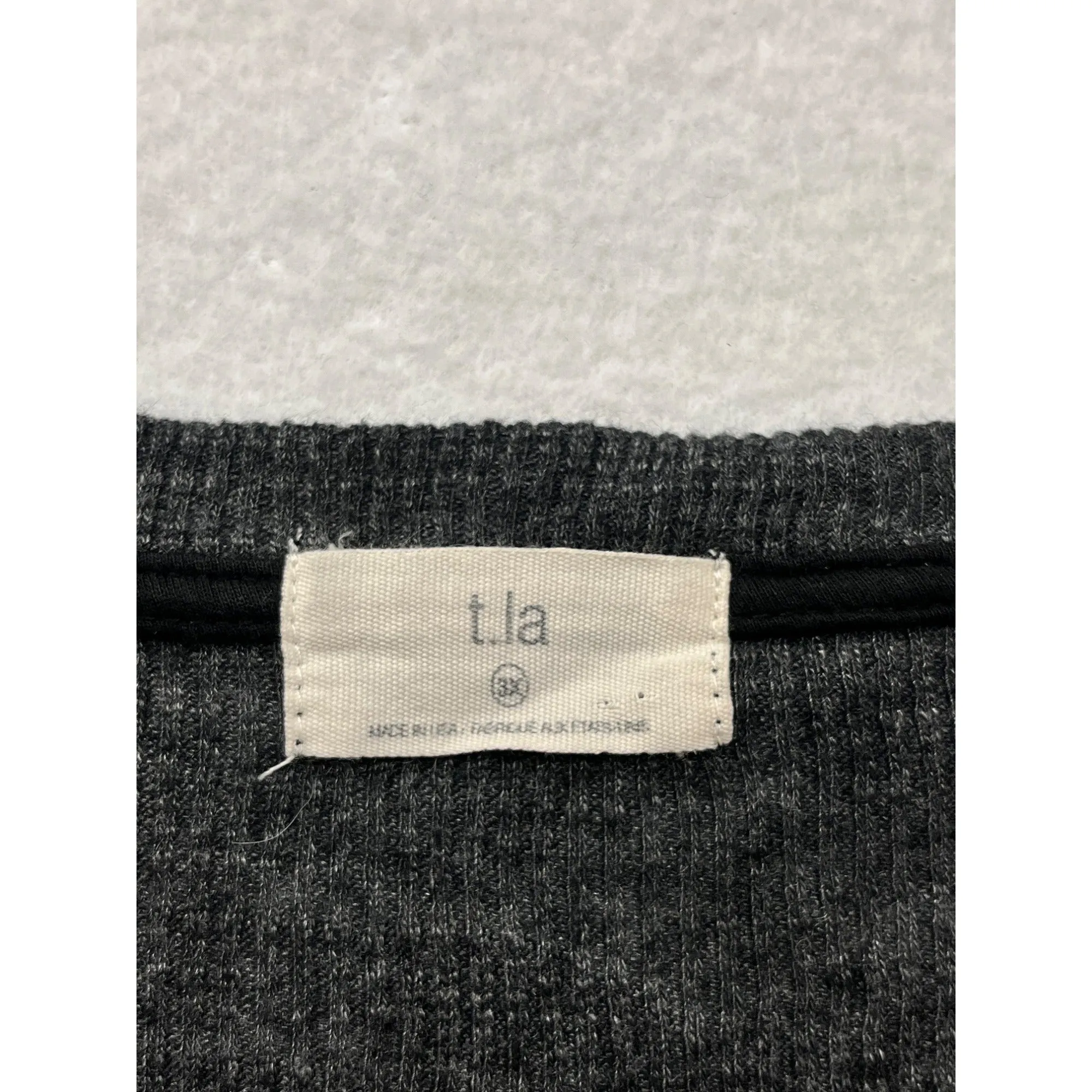 T.La Womens 3XL Charcoal Gray Long Sleeve Peplum Top #6749