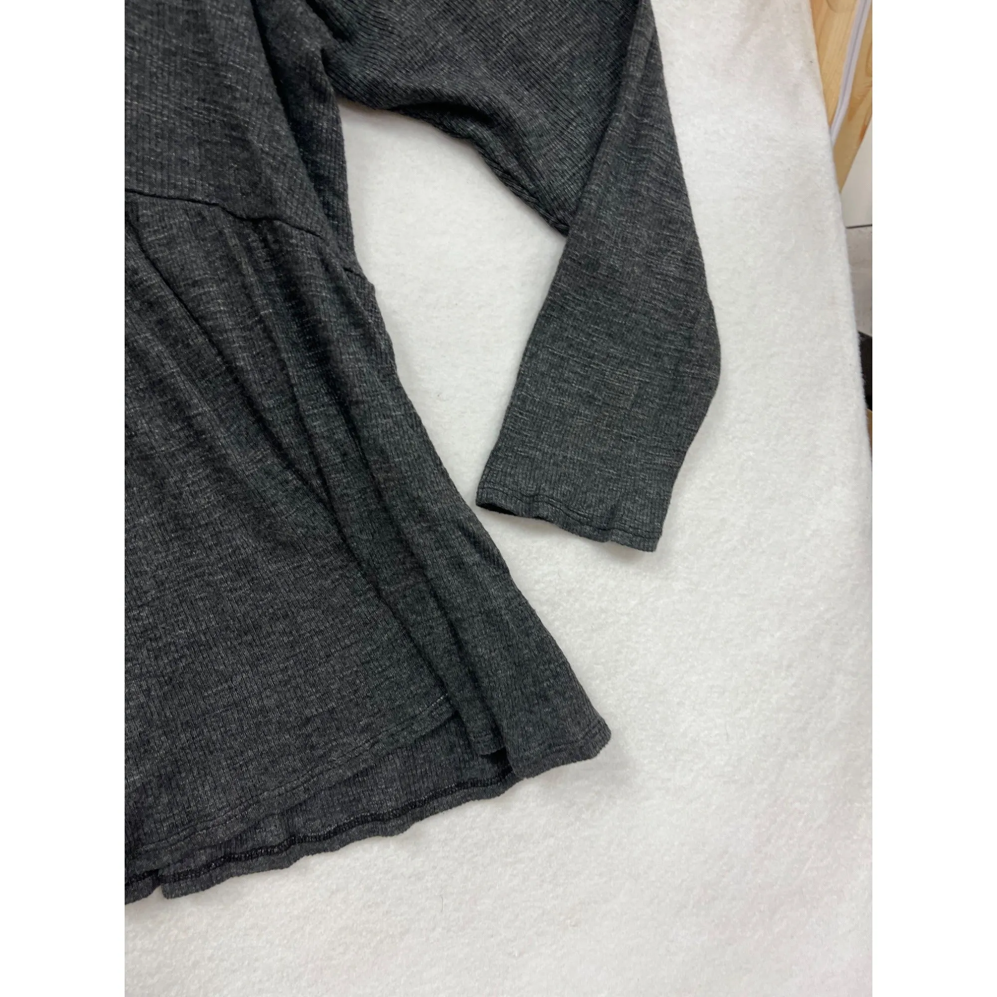 T.La Womens 3XL Charcoal Gray Long Sleeve Peplum Top #6749