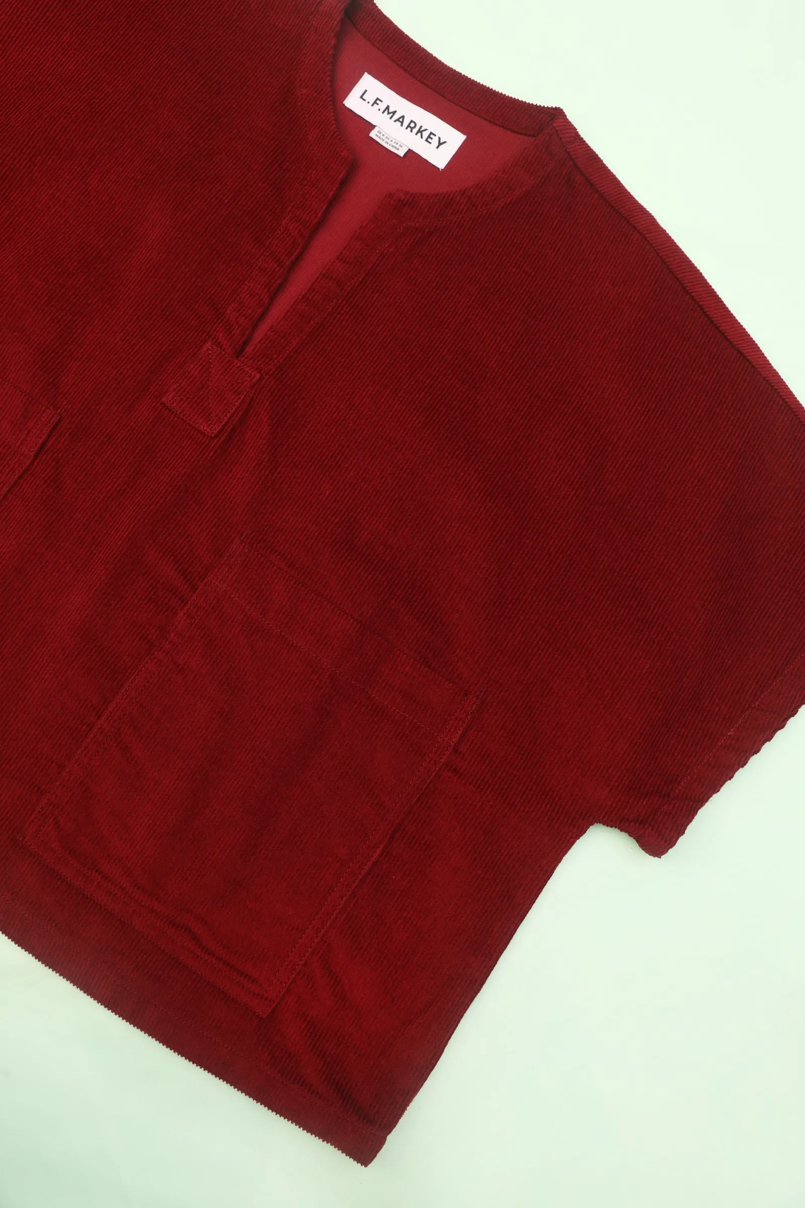 Trent Top Burgundy Corduroy
