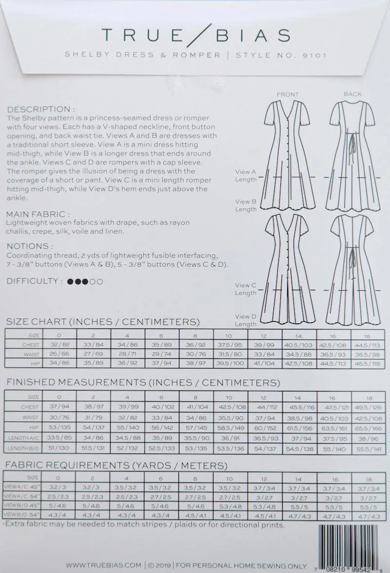 True Bias - Shelby Dress & Romper