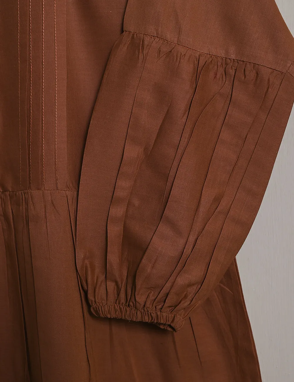 TS-123-Rust - Cotton Stitched Peplum