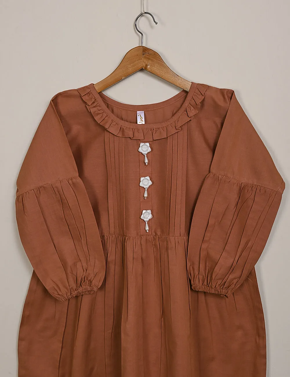 TS-123-Rust - Cotton Stitched Peplum