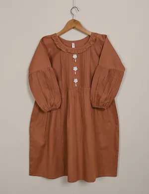 TS-123-Rust - Cotton Stitched Peplum