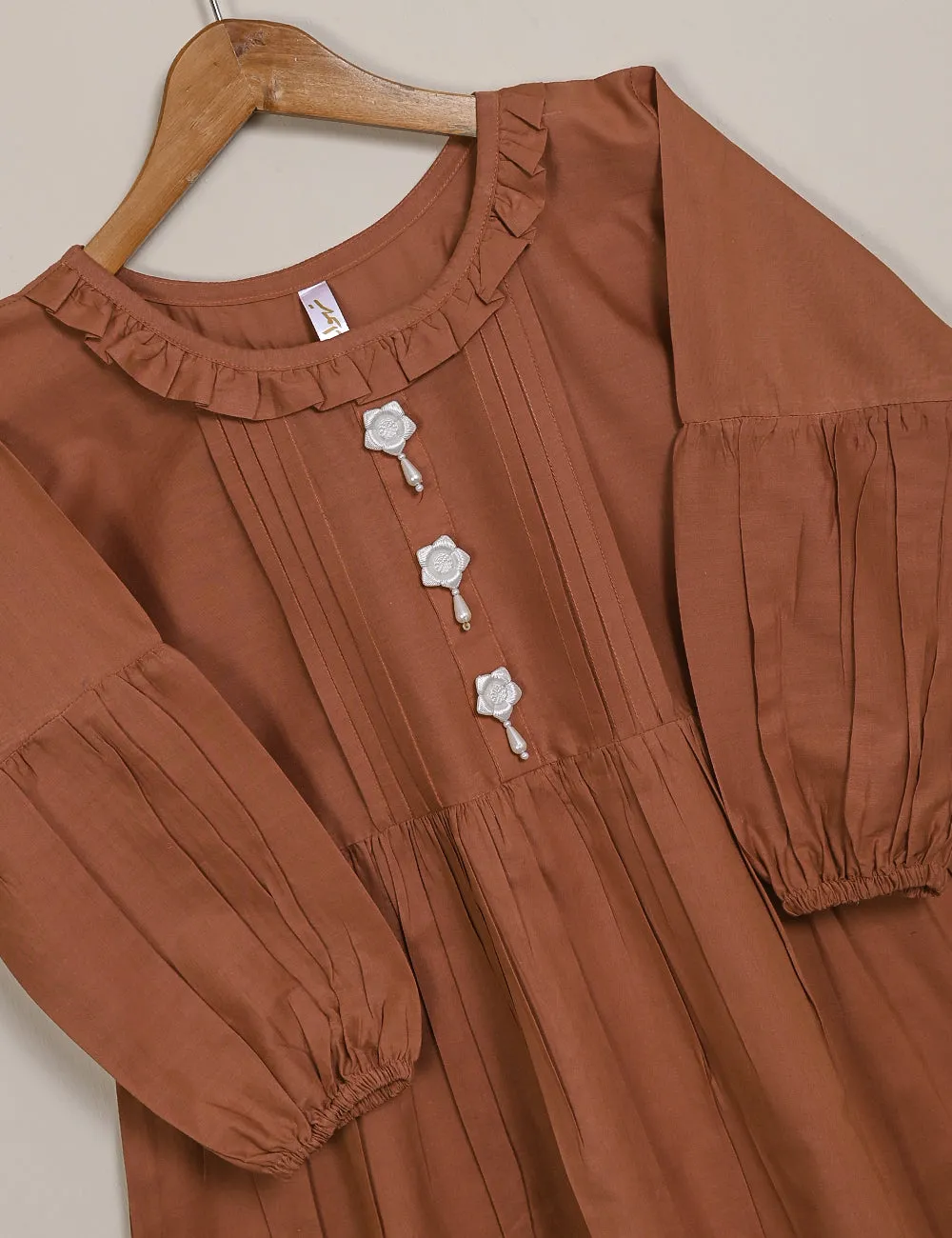 TS-123-Rust - Cotton Stitched Peplum