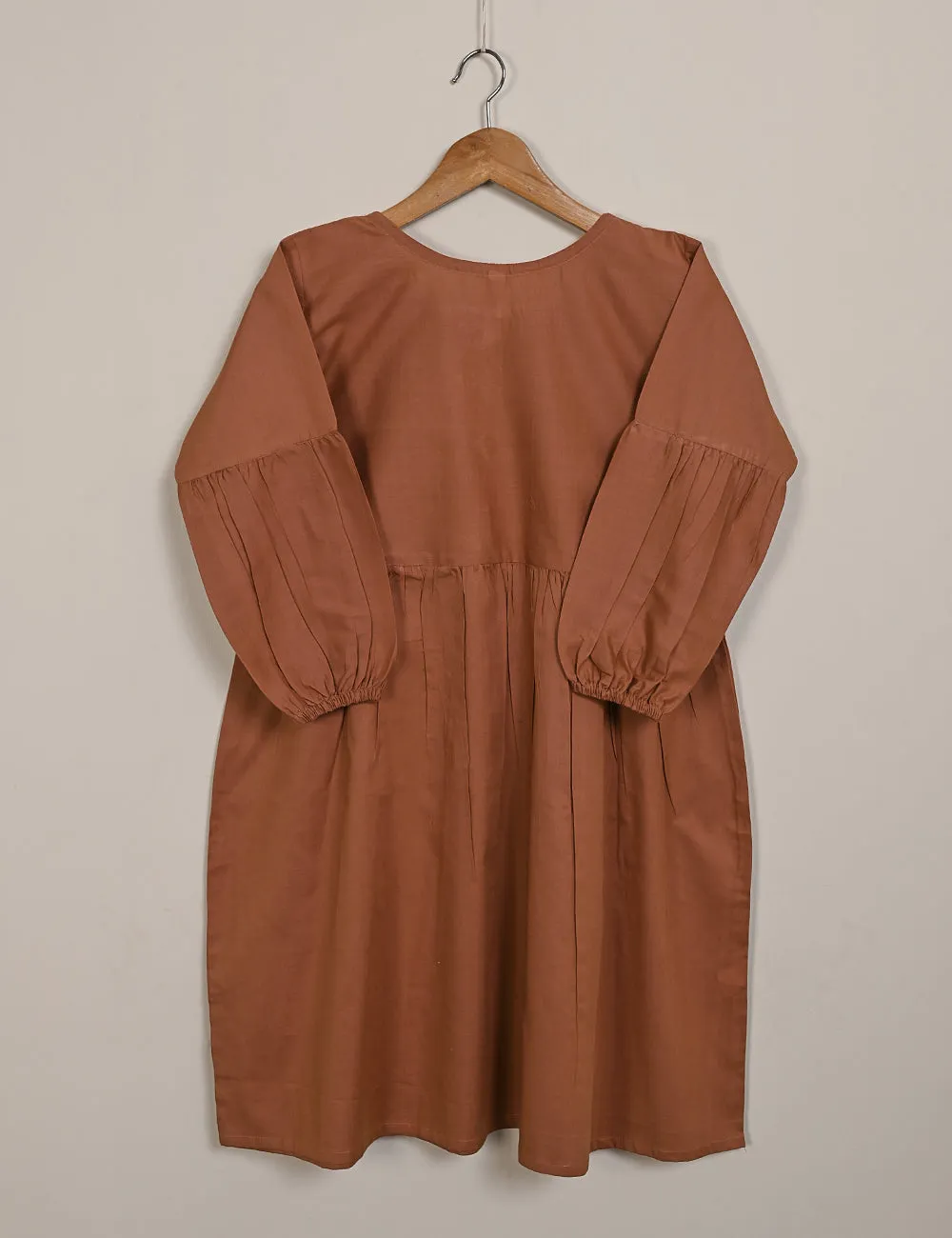 TS-123-Rust - Cotton Stitched Peplum