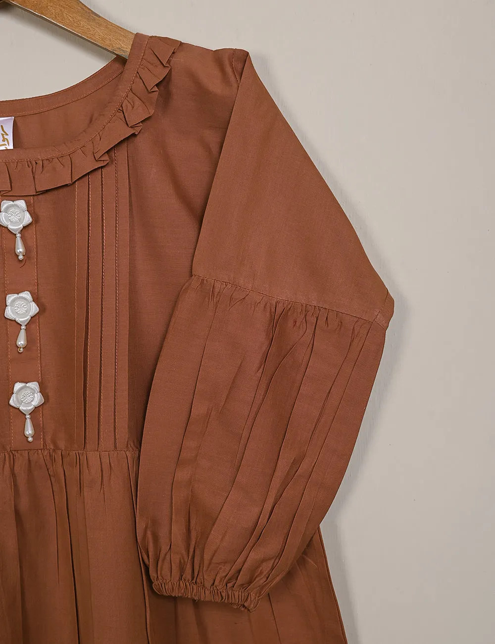 TS-123-Rust - Cotton Stitched Peplum