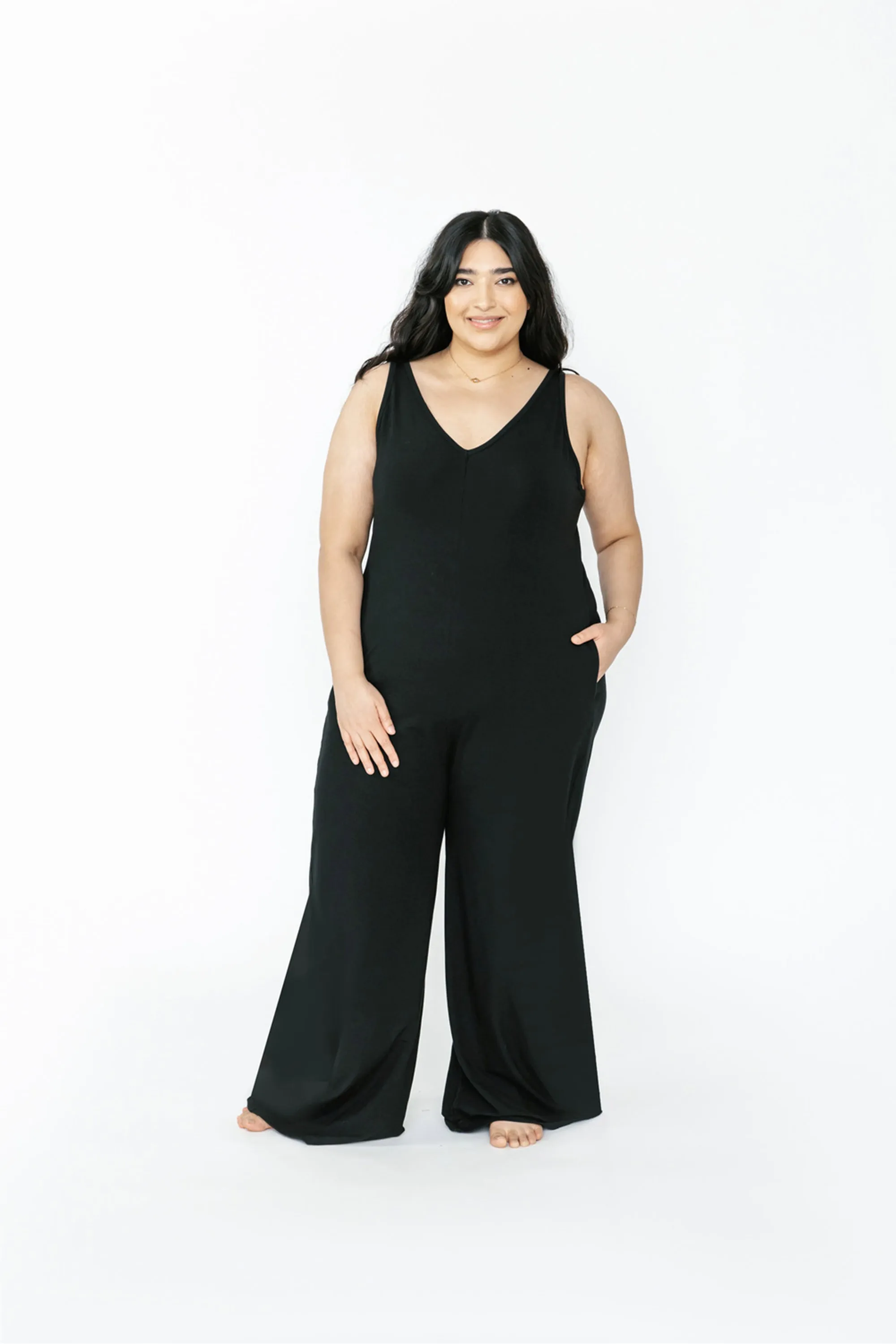 Tuesday Wide Leg Romper II in Midnight Black