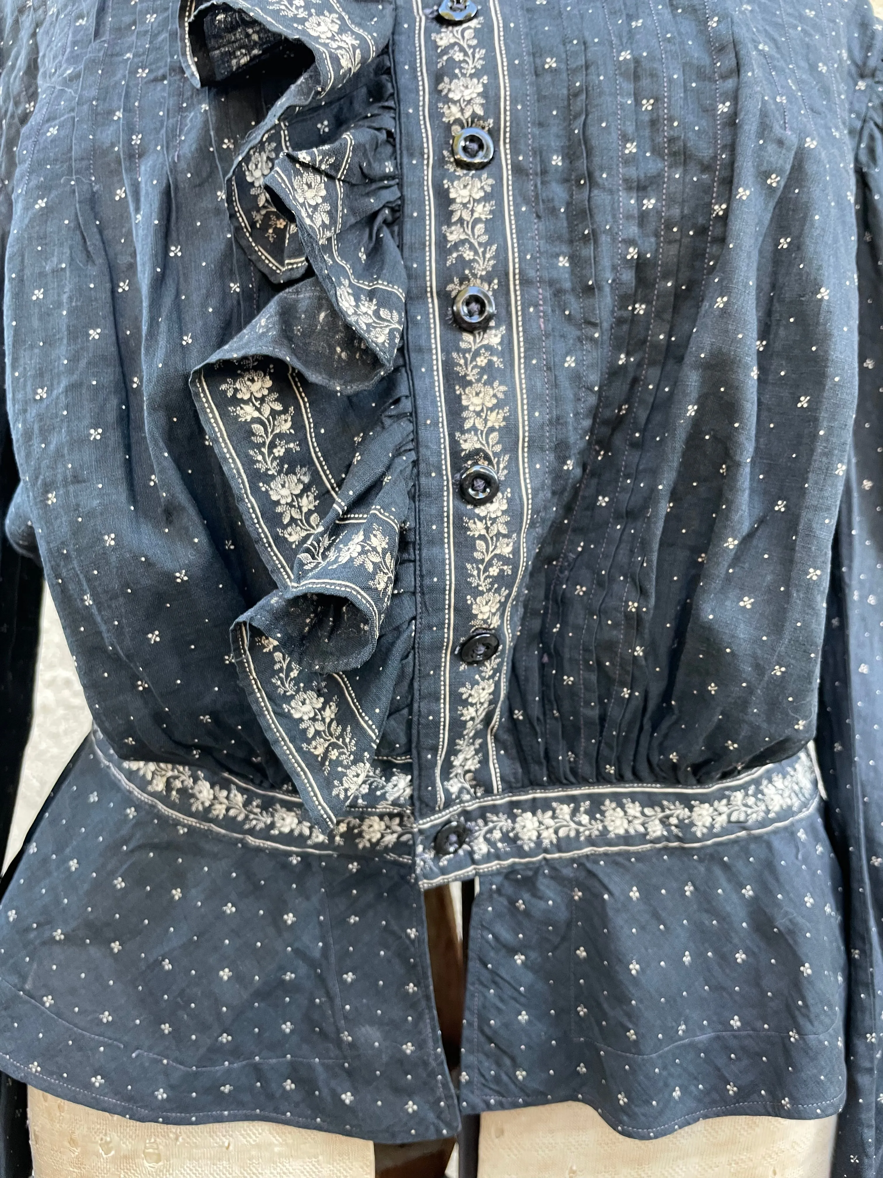 Turn Of The Century Calico Ruffle Prairie Blouse