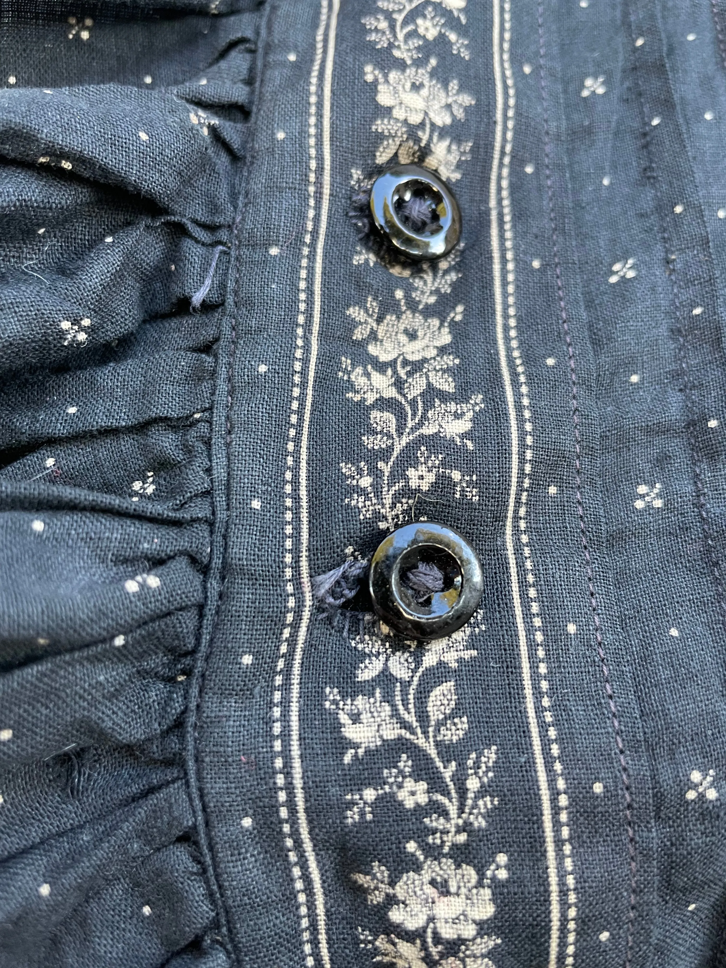 Turn Of The Century Calico Ruffle Prairie Blouse