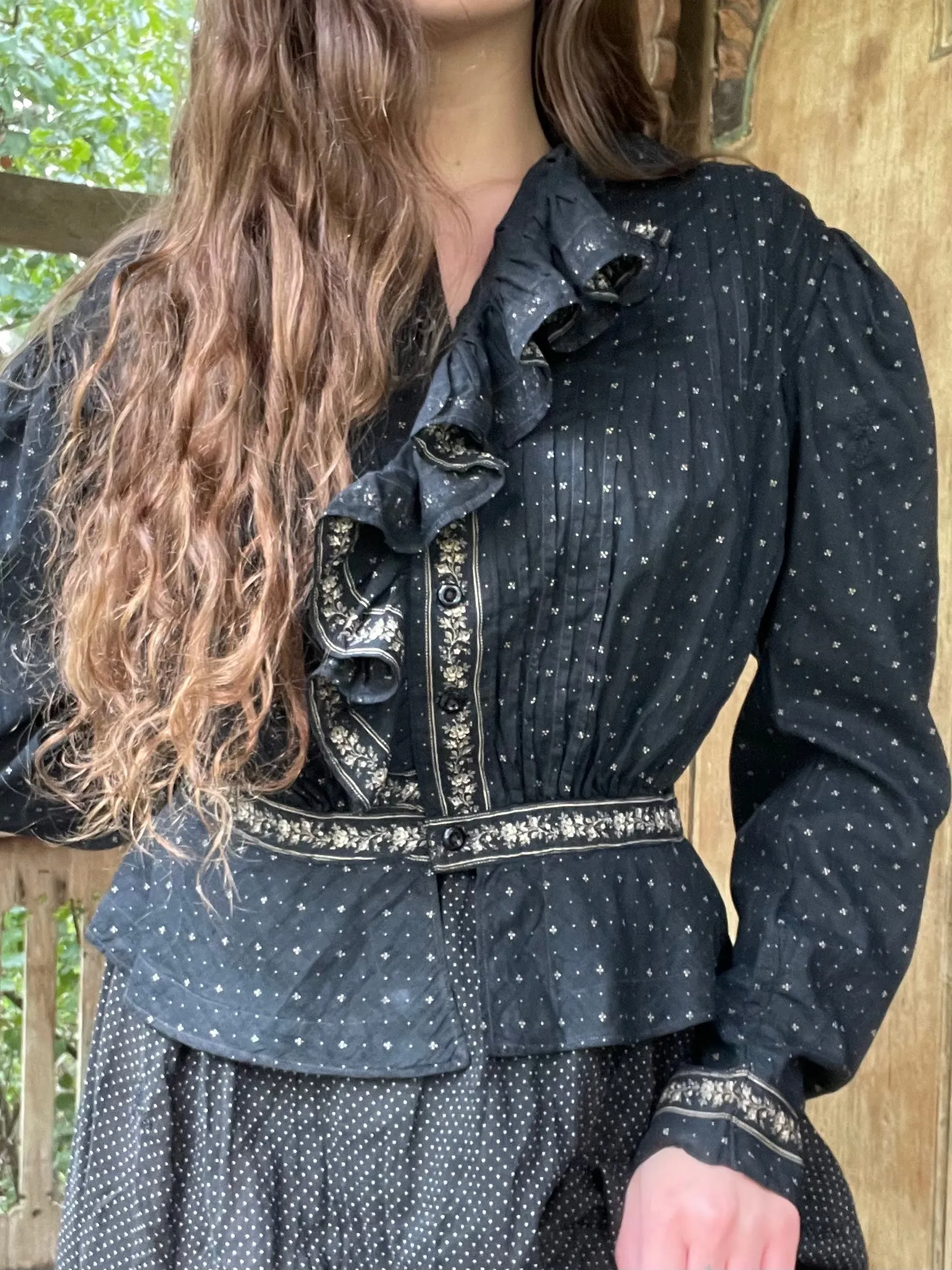 Turn Of The Century Calico Ruffle Prairie Blouse