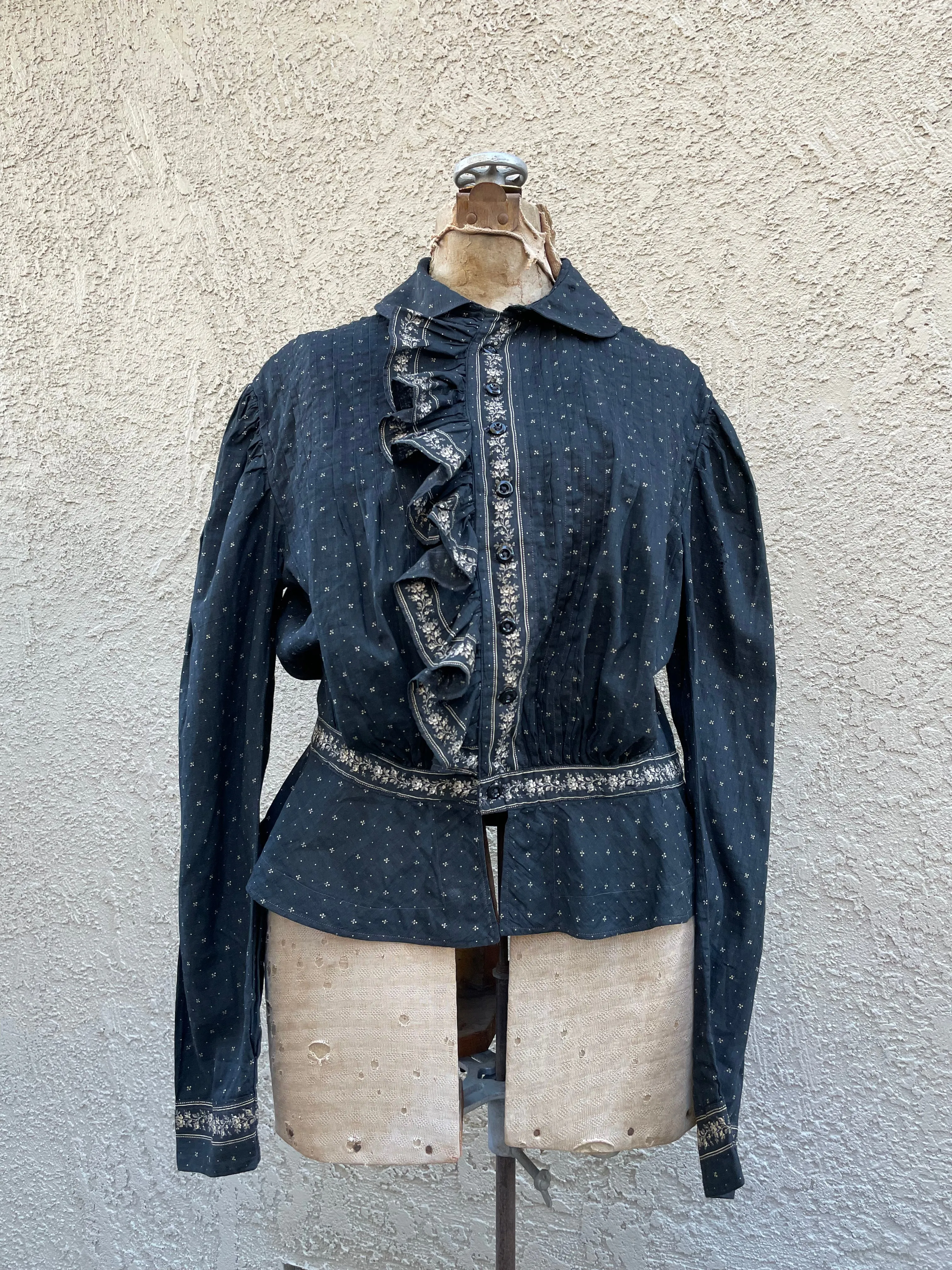 Turn Of The Century Calico Ruffle Prairie Blouse