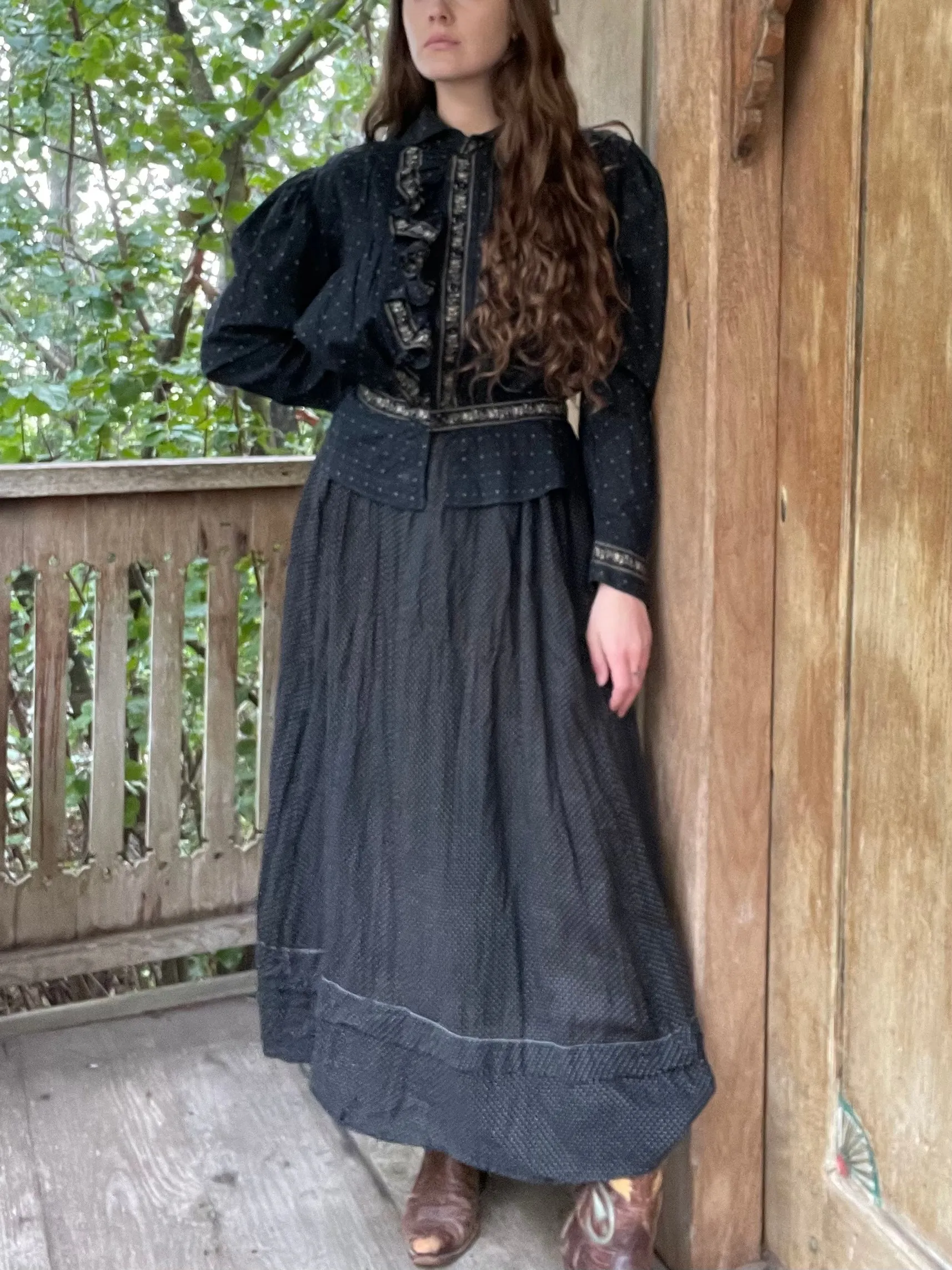 Turn Of The Century Calico Ruffle Prairie Blouse