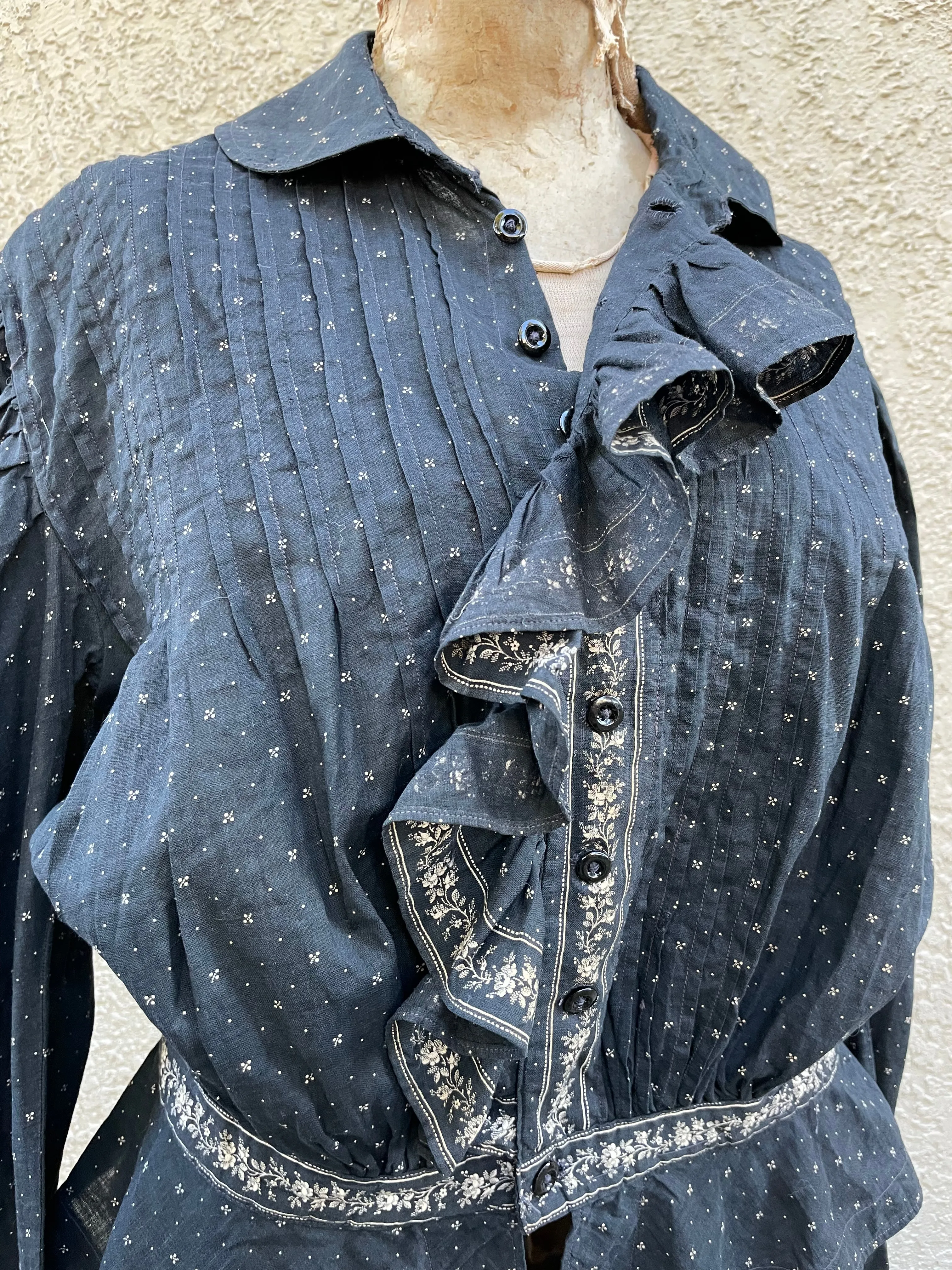Turn Of The Century Calico Ruffle Prairie Blouse