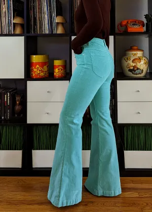 Turquoise Corduroy Eastcoast Flares <br><I>almost gone! </I>