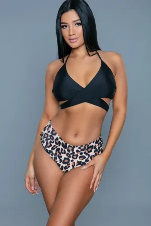 Two Piece Swimsuit With Criss Cross Design